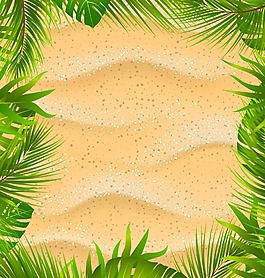 夏天植物沙灘背景