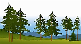 樹林風(fēng)景矢量素材