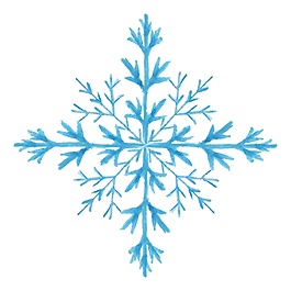 花卉型卡通圣誕雪花矢量素材
