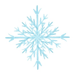 水彩蓝色卡通圣诞雪花矢量素材