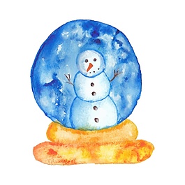 創(chuàng)意水晶球圣誕雪人矢量素材