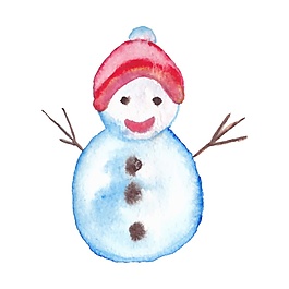 卡通圣誕雪人矢量素材
