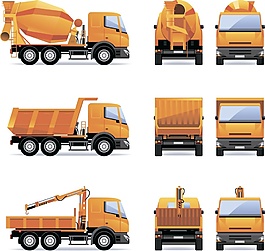 吊車交通工具矢量素材