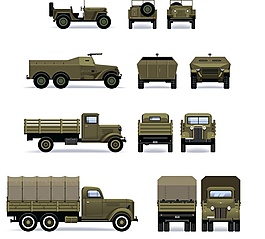 交通工具軍用汽車矢量素材