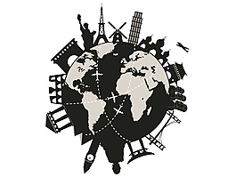 黑色的矢量旅游地標(biāo)海報(bào)素材