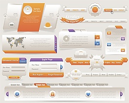 矢量形狀網(wǎng)頁頁頭導(dǎo)航設(shè)計(jì)素材