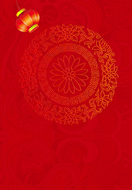 中國風(fēng)紅色花紋H5背景素材