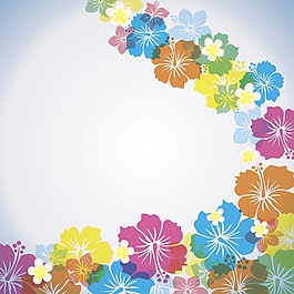 多彩矢量椰子樹海灘陽光素材