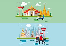 城市公園矢量素材