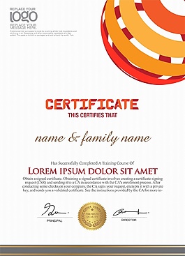 高科技典雅現(xiàn)代認證書矢量素材