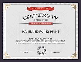 典雅現(xiàn)代認證書矢量素材
