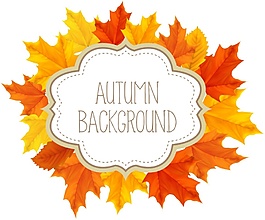 花圈秋日風情矢量背景