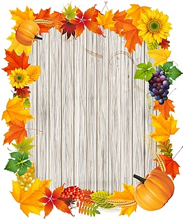 花圈秋日風情矢量背景