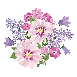 鮮艷花朵矢量素