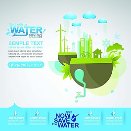 公益保護水資源環境矢量素材