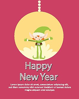 卡通圣誕卡片常見矢量素材