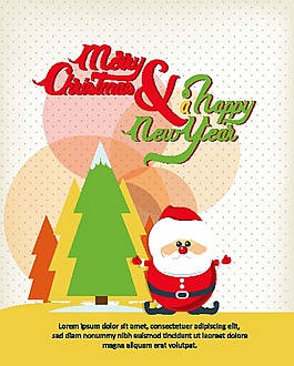 卡通創(chuàng)意圣誕卡片矢量素材