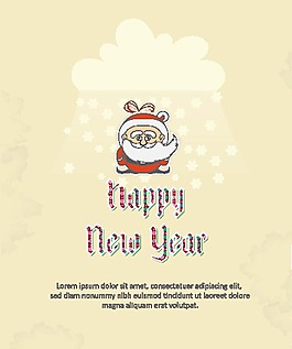 卡通圣誕卡片矢量簡約素材