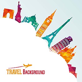 旅行度假飛機矢量素材