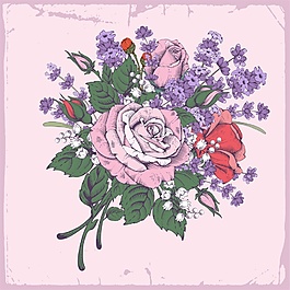 復古華美花朵花卉圖案