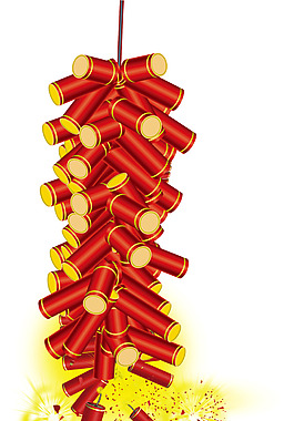 喜庆春节鞭炮元素