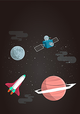 扁平化星球矢量圖