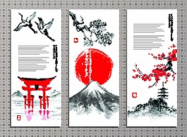日本元素和风水墨