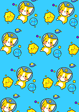 財(cái)旺旺卡通背景素材