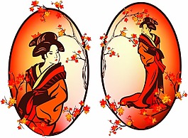 和風(fēng)日本人物速寫矢量合集