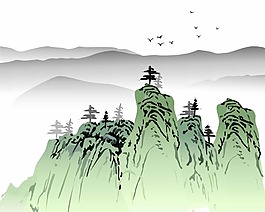树林山峰矢量合集