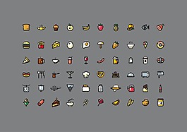 食品食物圖標(biāo)icon矢量素材