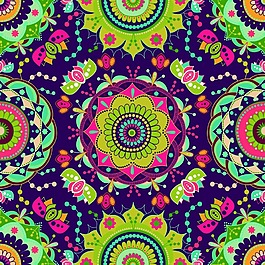 迷幻矢量古典花紋矢量素材