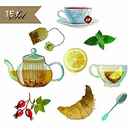 茶會矢量素材