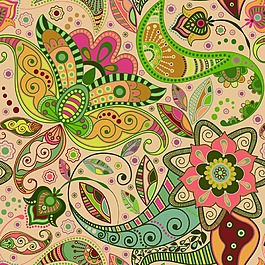 素雅矢量古典花紋矢量素材