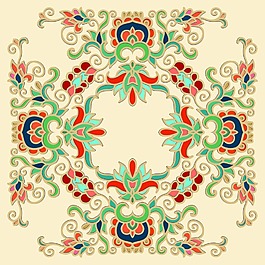 圓形民族風(fēng)花紋矢量素材