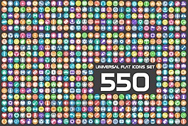550款扁平化常用图标矢量素材[转换]