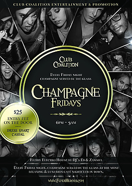 ChampagneFriday國外創(chuàng)意歐美風(fēng)酒吧宣傳海報宣傳單頁