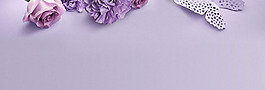 簡約紫色玫瑰banner背景
