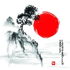 中國(guó)風(fēng)水墨風(fēng)背景矢量