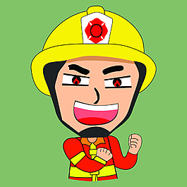 卡通消防員生氣矢量素材