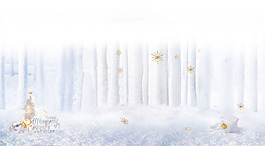 梦幻雪地装饰banner背景