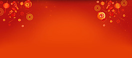 紅色幾何燈籠banner背景