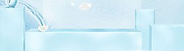 小清新冰塊花朵banner背景