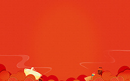 卡通微風(fēng)紅色banner背景