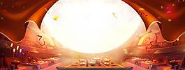 夢(mèng)幻科幻月光banner背景