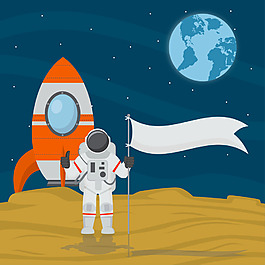 登月的宇航員高清背景