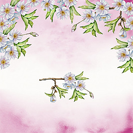 彩色手繪水彩花朵花環(huán)