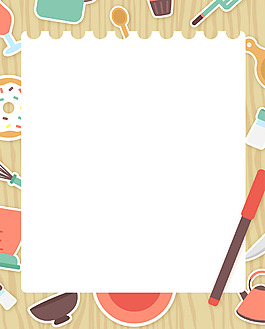 矢量扁平化餐飲美食紙張背景素材