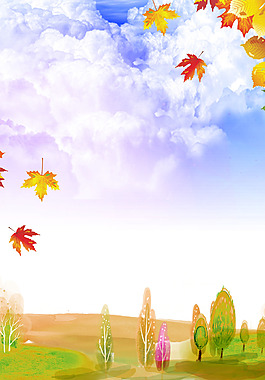 浪漫金秋楓葉背景