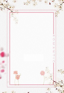 溫馨線條花朵邊框背景